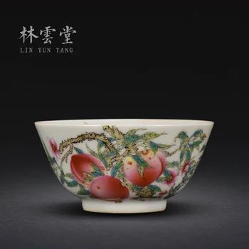|Yun rankomis dažyti xiangbat ilgaamžiškumas persikų pastelinių Master Cup Jingdezhen rankų darbo keramikos Kung Fu daug arbatos puodelio lyt9129